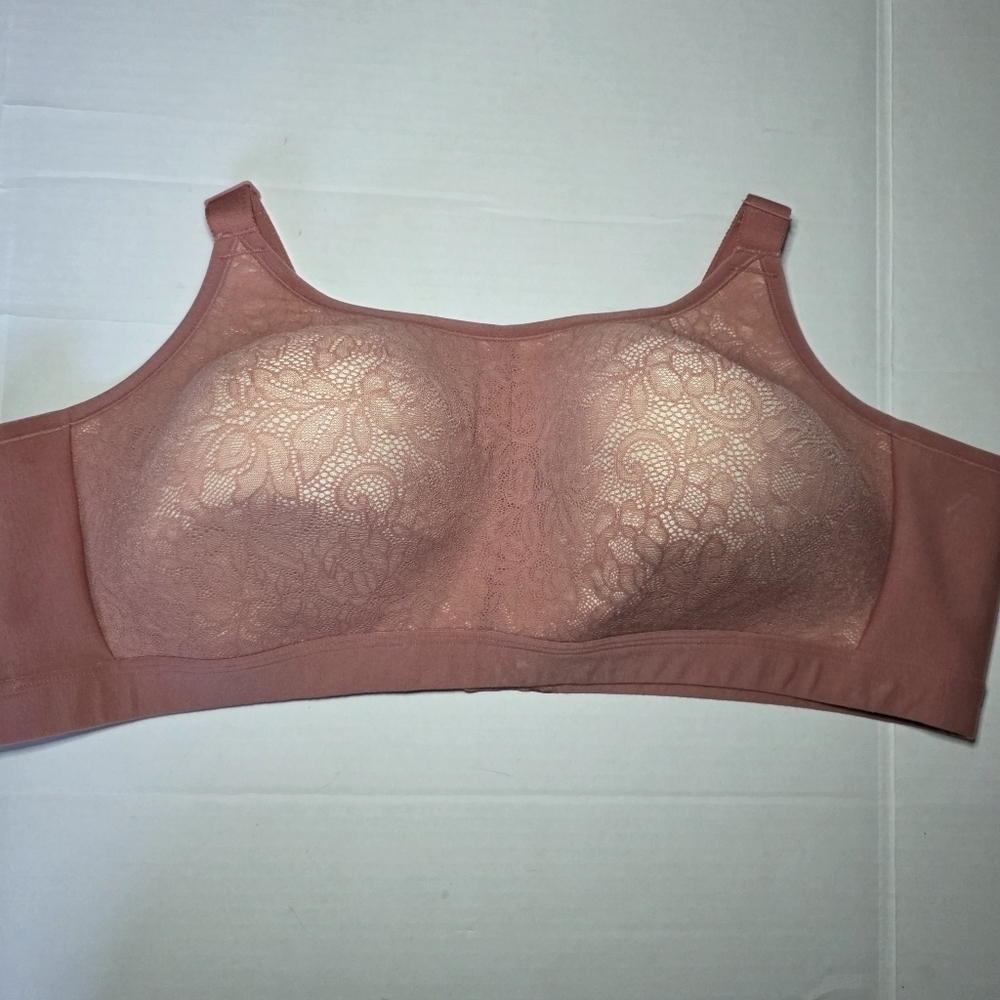 Cacique Womens Unlined Full Coverage No-Wire Pink Bra Size 50D Comfort